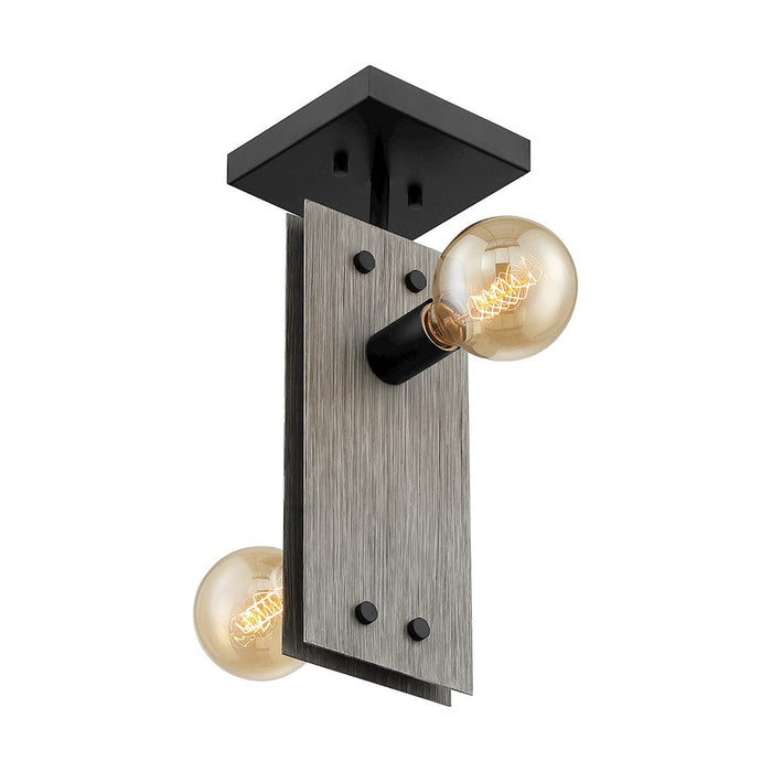 Nuvo Lighting Stella 2 Light Semi-Flush, Driftwood/Black Accents - 60-7231