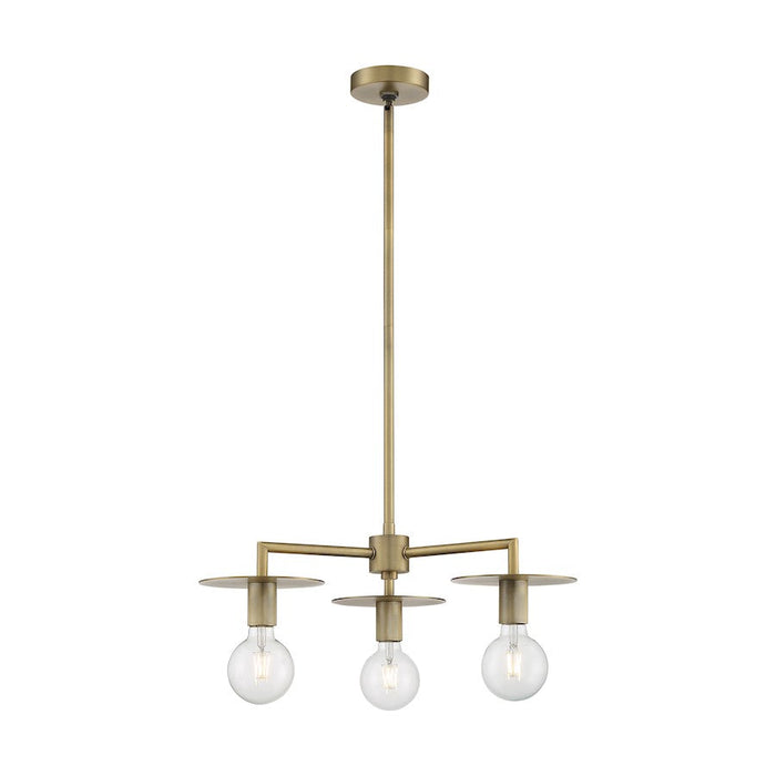 Nuvo Lighting Bizet 3 Light Chandelier, Vintage Brass - 60-7243