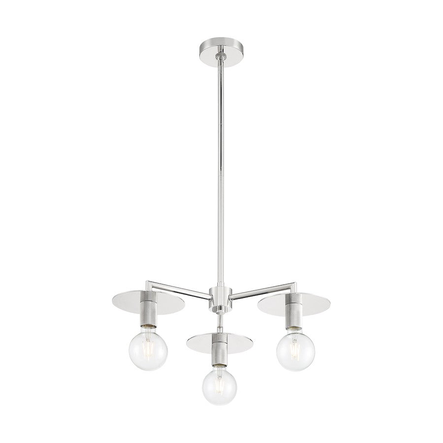 Nuvo Lighting Bizet 3 Light Chandelier, Polished Nickel - 60-7253