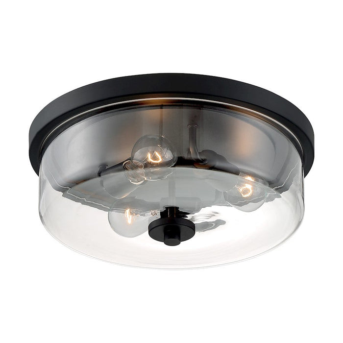 Nuvo Lighting Sommerset 3 Light Flush Mount, Clear Glass, Matte Black - 60-7269