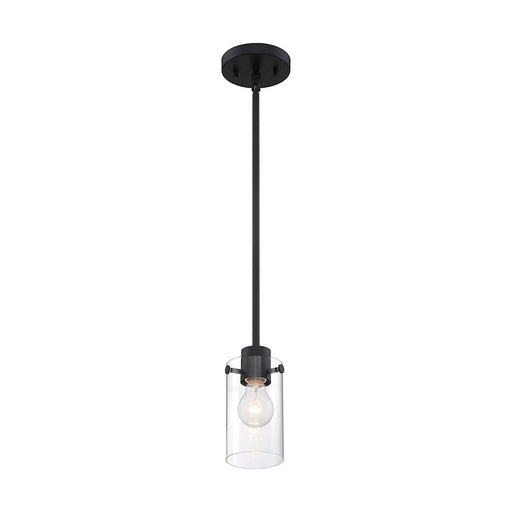 Nuvo Lighting Sommerset 1 Light Mini Pendant, Clear Glass, Matte Black - 60-7270