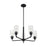 Nuvo Lighting Sommerset 5 Light Chandelier, Clear Glass, Matte Black - 60-7275