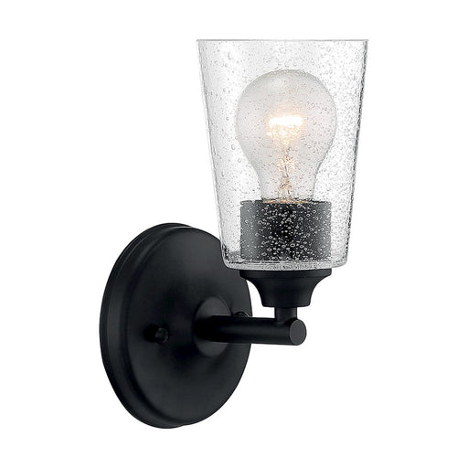 Nuvo Lighting Bransel 1 Light Wall Sconce, Seeded Glass, Matte Black - 60-7281