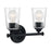 Nuvo Lighting Bransel 2 Light Vanity, Seeded Glass, Matte Black - 60-7282