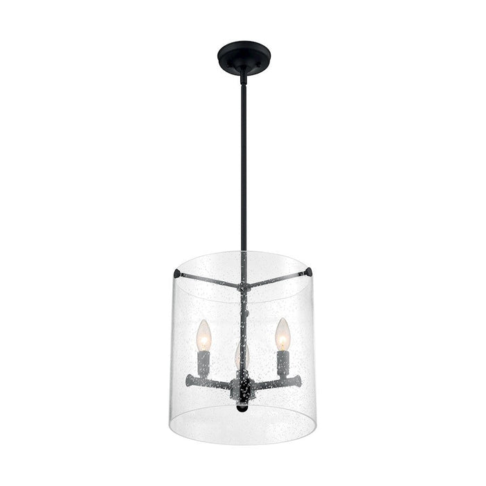 Nuvo Lighting Bransel 3 Light Pendant, Seeded Glass, Matte Black - 60-7287