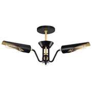 Nuvo Lighting Marc 3 Light Dinette, Matte Black/Gold - 60-7296