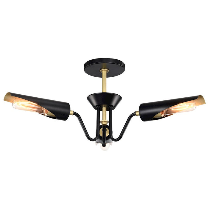 Nuvo Lighting Marc 3 Light Dinette, Matte Black/Gold