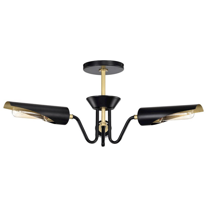 Nuvo Lighting Marc 3 Light Dinette, Matte Black/Gold