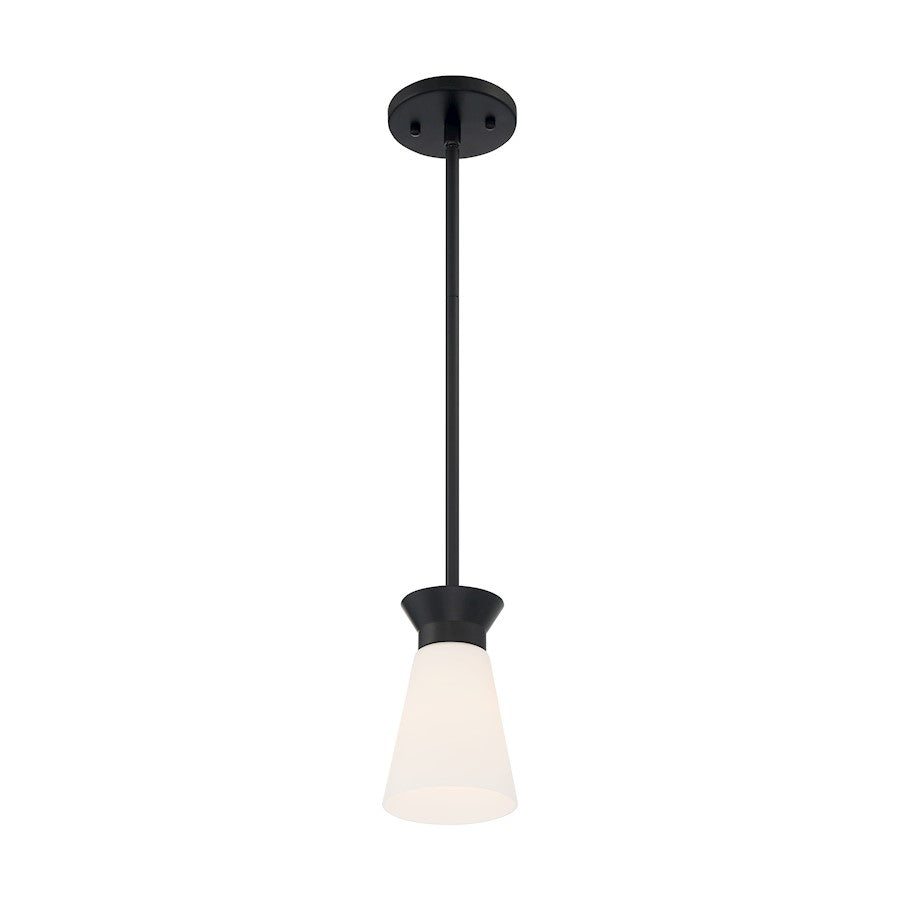 Nuvo Lighting Caleta 1 Light Mini Pendant, Cylindrical Glass, Black - 60-7314