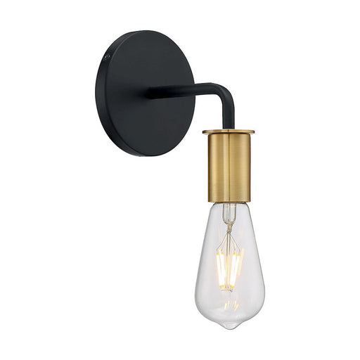 Nuvo Lighting Ryder 1 Light Sconce, Black/Brushed Brass - 60-7341