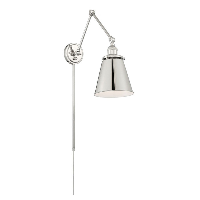 Nuvo Lighting Bayard Swing Arm Lamp, Polished Nickel/Switch - 60-7368