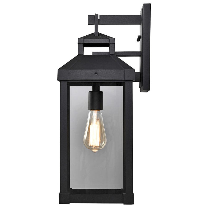 Nuvo Lighting Corning 1 Light Wall Lantern, Black/Clear