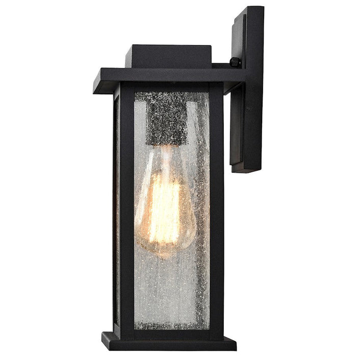 Nuvo Lighting Sullivan 1 Light Wall Lantern, Black/Clear Seeded