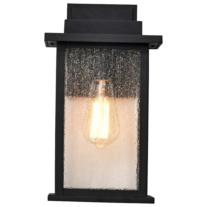 Nuvo Lighting Sullivan 1 Light Wall Lantern, Black/Clear Seeded