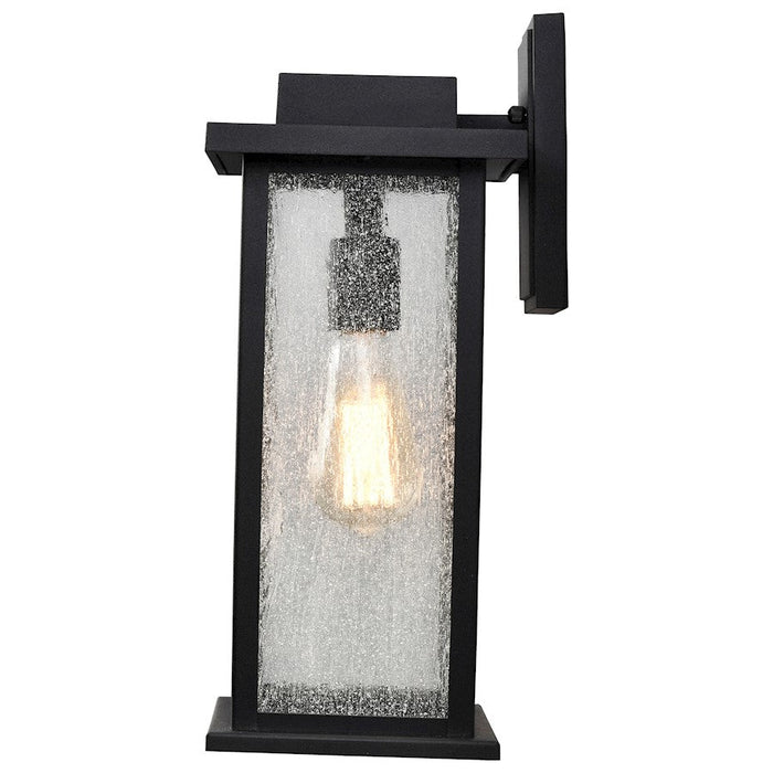 Nuvo Lighting Sullivan 1 Light Wall Lantern, Black/Clear Seeded