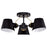 Nuvo Lighting Baxter 3 Light Semi-Flush Black/Burnished Brass - 60-7384