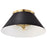 Nuvo Lighting Dover 3 Light Large Flush Mount, Black/Vintage Brass - 60-7420