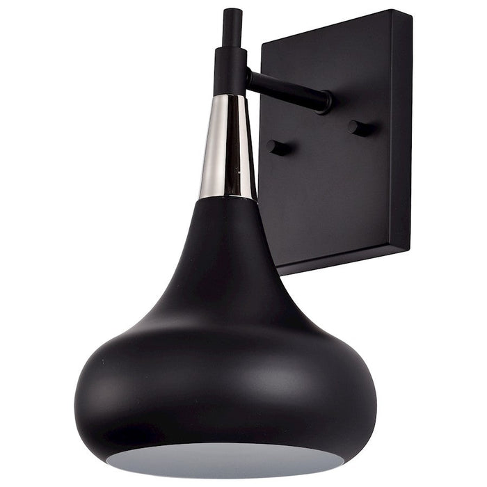 Nuvo Lighting Phoenix 1 Light Wall Sconce, Black/Polished Nickel - 60-7508