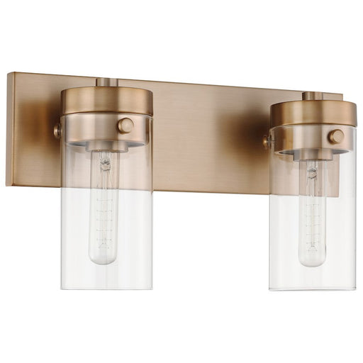 Nuvo Lighting Intersection 2 Light Vanity, Burnished Brass/Clear - 60-7532