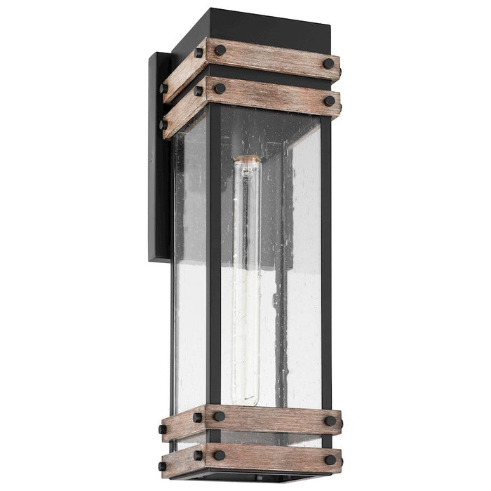 Nuvo Lighting Homestead 1 Light Large Wall Lantern, Black/Clear Seeded - 60-7542