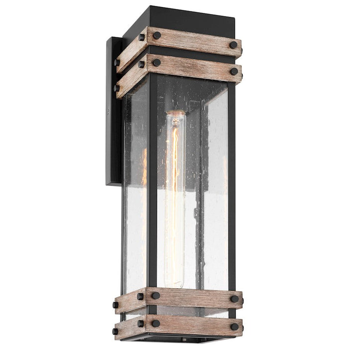 Nuvo Lighting Homestead 1 Light Wall Lantern, Black/Clear Seeded