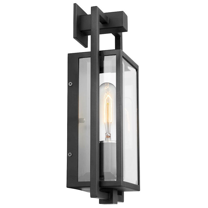 Nuvo Lighting Exhibit 1 Light Wall Lantern, Black/Clear Beveled