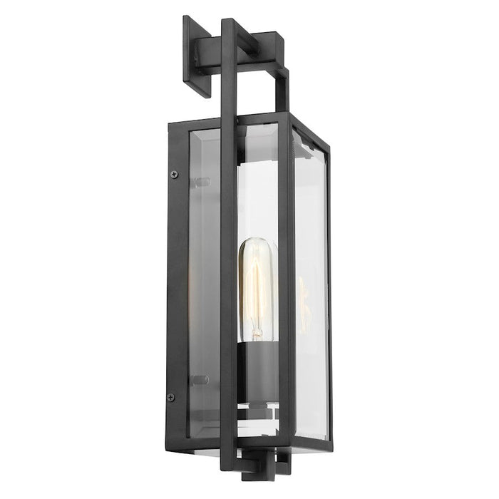 Nuvo Lighting Exhibit 1 Light Wall Lantern, Black/Clear Beveled