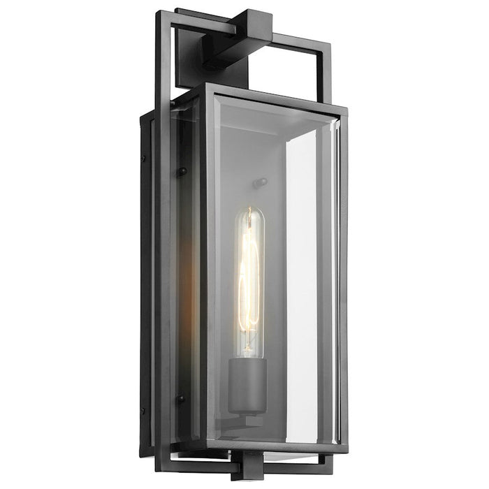 Nuvo Lighting Exhibit 1 Light Wall Lantern, Black/Clear Beveled