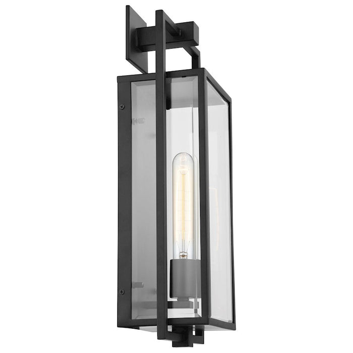 Nuvo Lighting Exhibit 1 Light Wall Lantern, Black/Clear Beveled