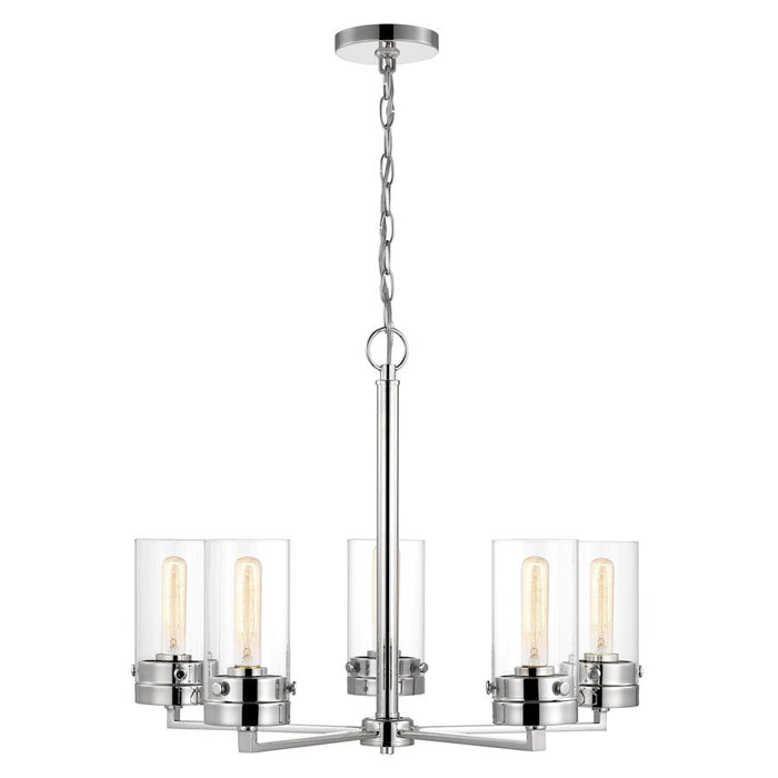 Nuvo Lighting Intersection 5 Light Chandelier, Clear