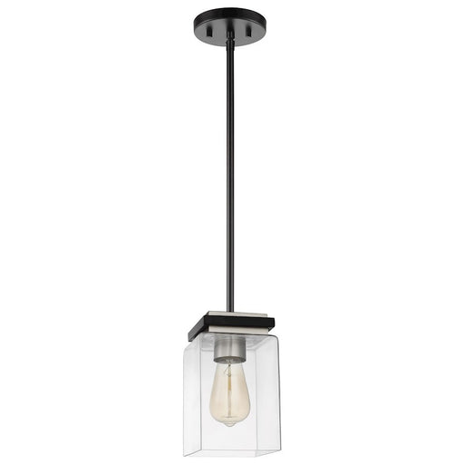 Nuvo Lighting Crossroads 1 Light Mini Pendant, Black/Clear - 60-7650