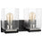 Nuvo Lighting Crossroads 2 Light Vanity, Black/Clear - 60-7652