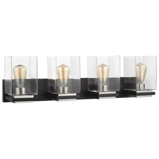 Nuvo Lighting Crossroads 4 Light Vanity, Black/Clear - 60-7654