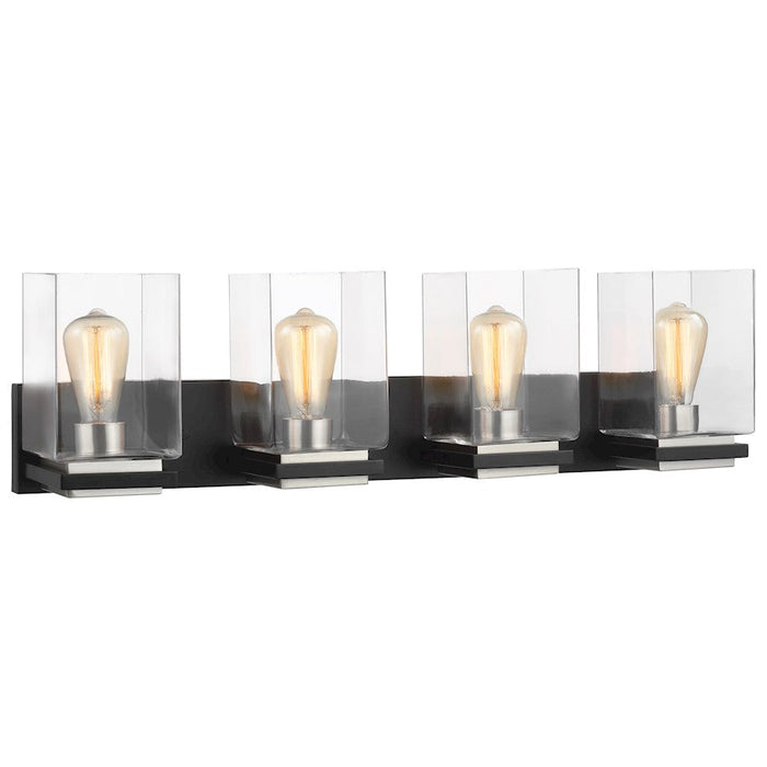 Nuvo Lighting Crossroads 4 Light Vanity, Black/Clear