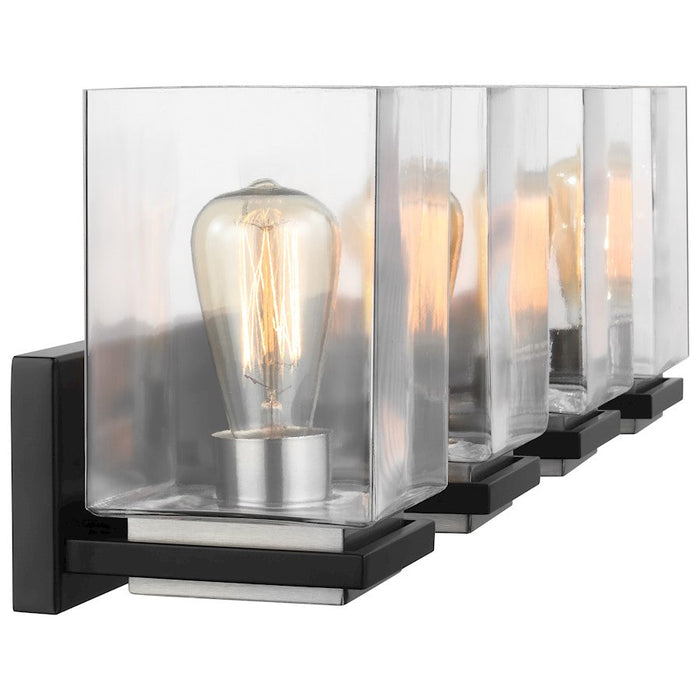 Nuvo Lighting Crossroads 4 Light Vanity, Black/Clear