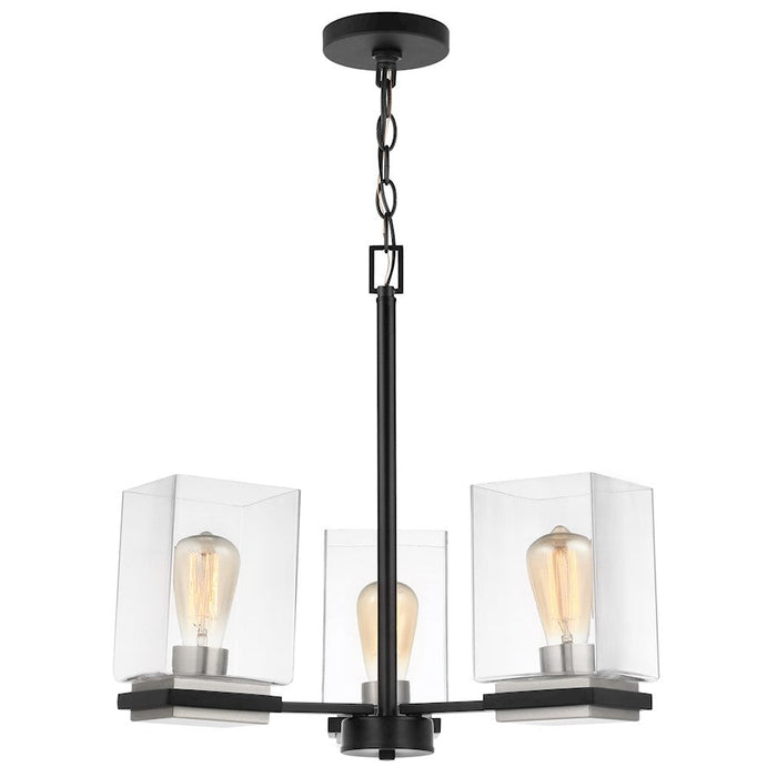 Nuvo Lighting Crossroads Chandelier, Black/Clear