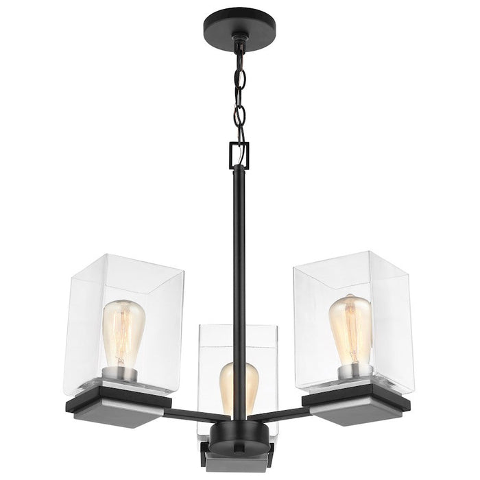 Nuvo Lighting Crossroads Chandelier, Black/Clear