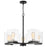 Nuvo Lighting Crossroads Chandelier, Black/Clear