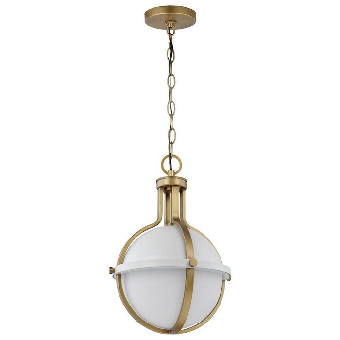 Nuvo Lighting Lincoln 1 Light Med. Pendant/60W, White/Opal White - 60-7664