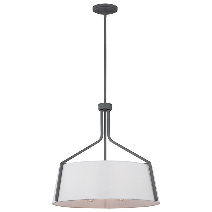 Nuvo Lighting Livingston 4 Light Pendant/60W, Gray/White Linen Fabric - 60-7668