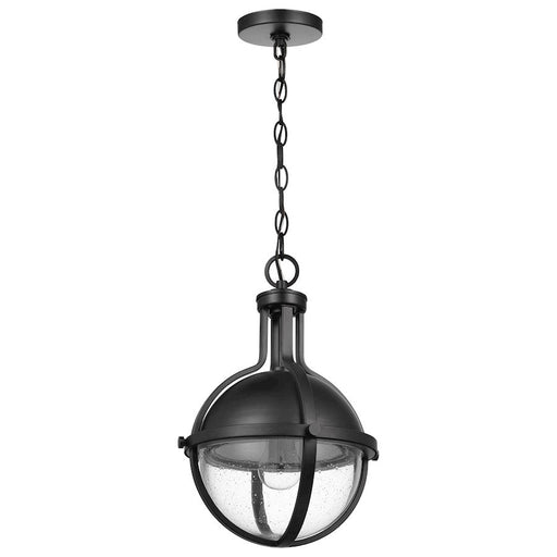 Nuvo Lighting Lincoln 1 Light Med. Pendant/60W, Black/Clear Seeded - 60-7674