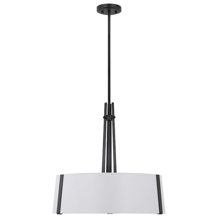 Nuvo Lighting Flynn 3 Light Pendant/Med. Base/60W, Black/White Textile