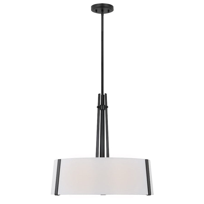 Nuvo Lighting Flynn 3 Light Pendant/Med. Base/60W, Black/White Textile