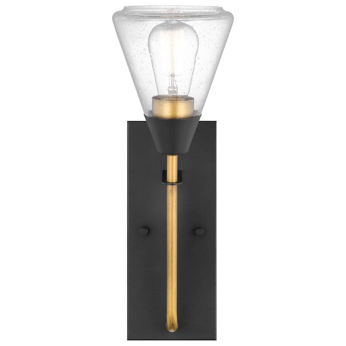 Nuvo Lighting Starlight 1 Lt Wall Sconce/60W, Black/Brass/Clear Seeded