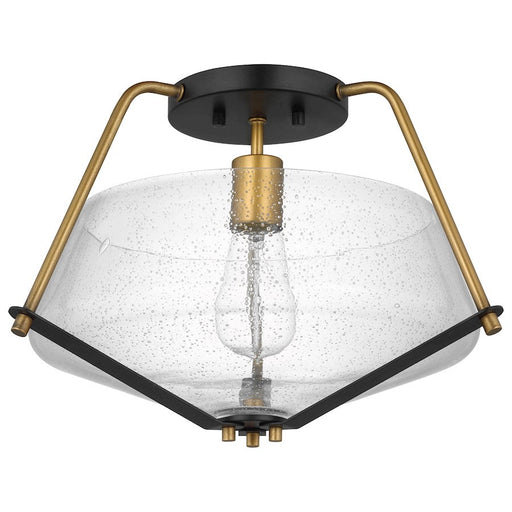 Nuvo Lighting Starlight 1 Lt Semi Flush Mount/60W, Black/Brass/Seed - 60-7683