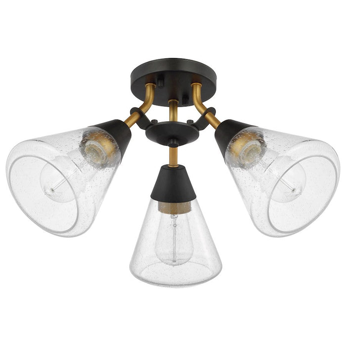 Nuvo Lighting Starlight 3 Lt Semi Flush Mount/60W, Black/Brass/Seed - 60-7684