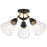 Nuvo Lighting Starlight Semi Flush Mount/60W, Black/Brass/Seed