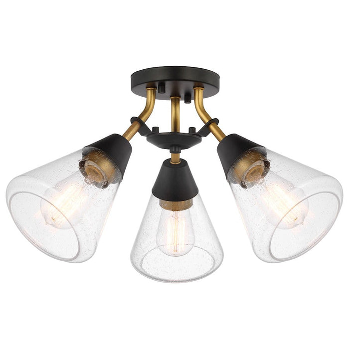 Nuvo Lighting Starlight Semi Flush Mount/60W, Black/Brass/Seed