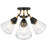 Nuvo Lighting Starlight Semi Flush Mount/60W, Black/Brass/Seed