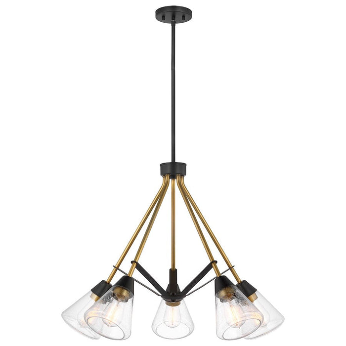 Nuvo Lighting Starlight Chandelier/60W, Black/Brass/Seed